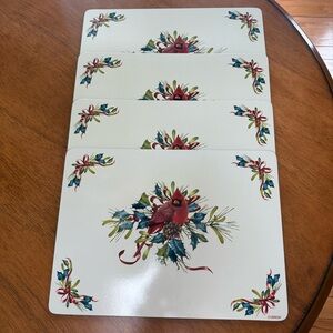Lennox Winter Greeting Vintage Placemats 4 Piece Set